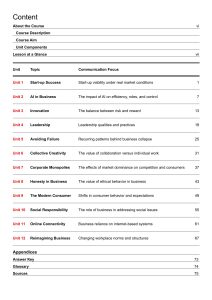 Business Communication – Discussing Marketplace Trends: Book 1 Contents from Business Communication - Discussing Marketplace Trends - Book 1