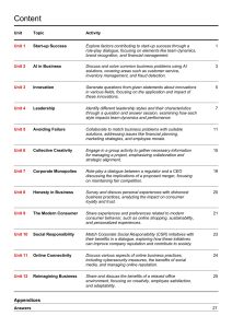 Contents from Business Communication - Discussing Marketplace Trends - Book 1 - Dialogue Builders
