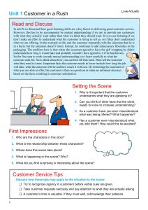 Customer Service in the Movies – Discussion & Role-Play: Sales Unit 1 – Page 1 from Customer Service in the Movies - Discussion & Role-Play - Sales