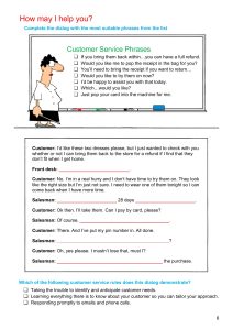 Customer Service in the Movies – Discussion & Role-Play: Sales customer service in the movi 01cbd5 07 unit 1 page 6