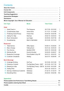 Contents from Customer Service in the Movies - Discussion & Role-Play - Hotel