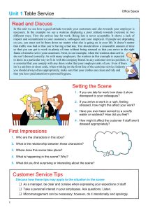 Customer Service in the Movies – Discussion & Role-Play: Food & Beverage Unit 1 – Page 1 from Customer Service in the Movies - Discussion & Role-Play - Food & Beverage
