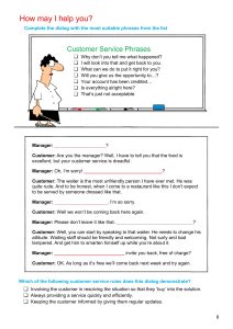 Customer Service in the Movies – Discussion & Role-Play: Food & Beverage customer service in the movi f98967 07 unit 1 page 6