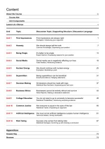 Contents from Discussion & Debate - Building an Argument - Level 1