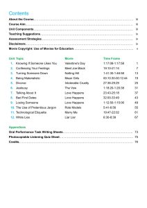 Contents from English through Movies - Discussion & Role-Play - Level 2