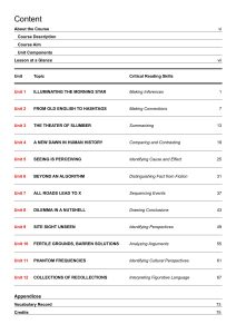Contents from Immersive Reading - Read, Reflect, and Discover - Book 1