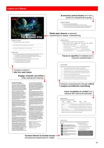 Lesson at a Glance from Immersive Reading - Read, Reflect, and Discover - Book 1