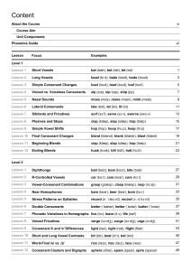 Contents from Perfect Pronunciation - Phonology & Listening Exercises - 48 Lessons