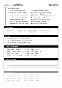 Lesson 1 – Student A from Perfect Pronunciation - Phonology & Listening Exercises - Level 2