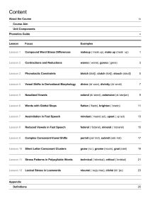 Contents from Perfect Pronunciation - Phonology & Listening Exercises - Level 4