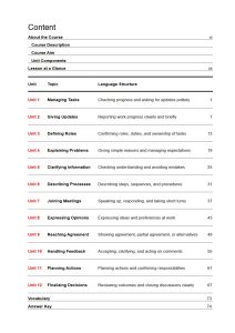 Contents from Business Communication — Everyday Workplace English: Book 2