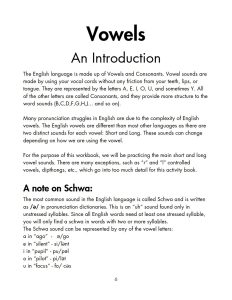 Unit 1 – Page 1 from Mastering Vowel Sounds Activity Book — A Pronunciation Workbook for Advanced English Language Learners (ESL)